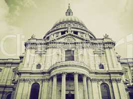 vintage sepia st paul cathedral, london