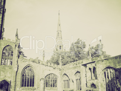 vintage sepia coventry cathedral ruins