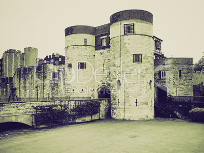 vintage sepia tower of london