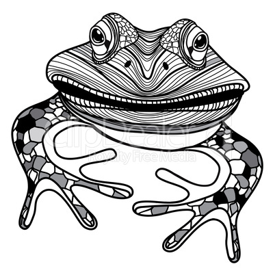 frog animal head symbol for mascot or emblem design vector illustration for t-shirt