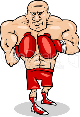 boxer sportsman cartoon illustration