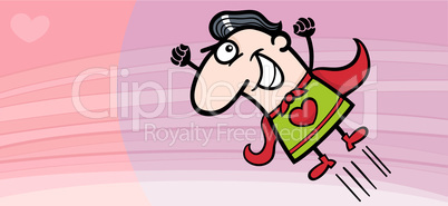 superhero valentine card cartoon
