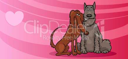 dogs couple in love valentine card