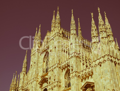 retro looking duomo, milan