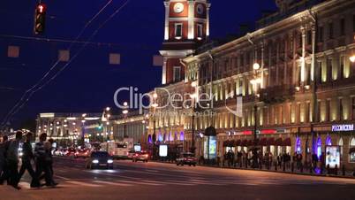 nevsky avenue at night.