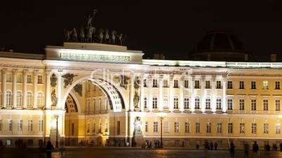 Time lapse of people walking on Palace Square.