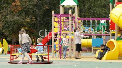 Children playing in an outdoor playground