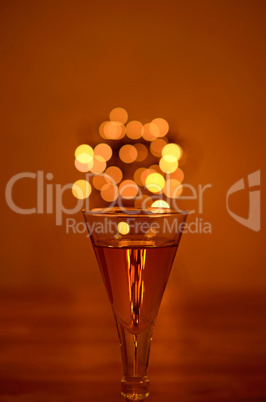 Sektglas mit Lichter