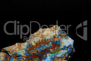 mineralien mit azurit malachit und magnesit detail mitte