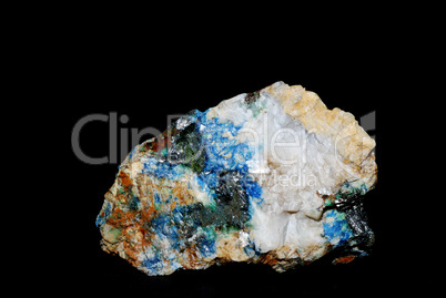 mineralien mit azurit malachit und quarz