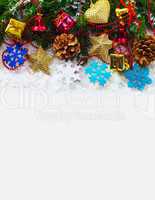 Christmas garland with evergreen branches