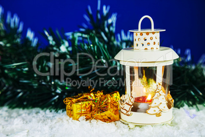 Christmas lantern with the presents