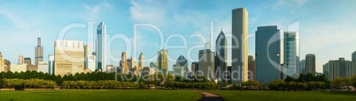 Downtown Chicago as seen from Grant park