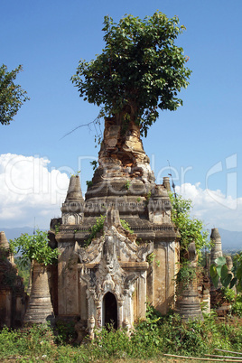Ruinen von Indein, Inle See, Myanmar, Asien
