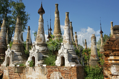 Ruinen von Indein, Inle See, Myanmar, Asien