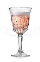 Goblet of pink champagne