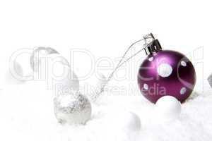 christmas ornament violet and white