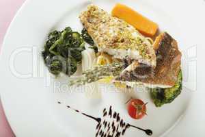 fish fillet with spinach
