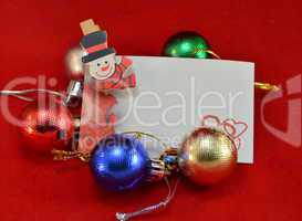 Blank card with christmas decorations