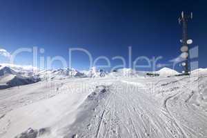 ratrac ski road at nice sun day
