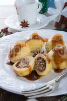 potato dumplings with a meat filling