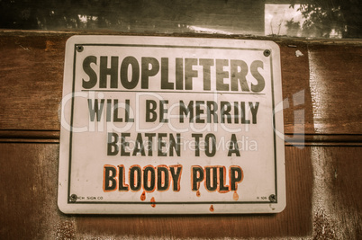 shoplifters sign jerome arizona ghost town