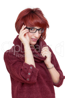 fashionable woman with glasses