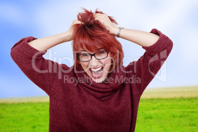 fashionable woman with glasses