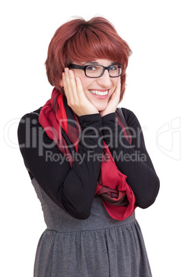 fashionable woman with glasses