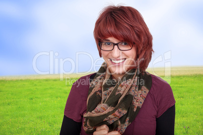 fashionable woman with glasses