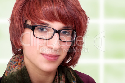 fashionable woman with glasses