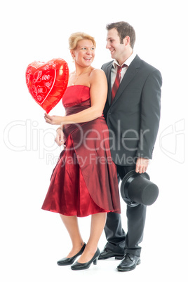 verliebtes paar mit luftballon