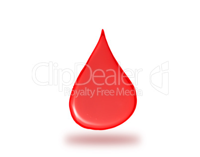 red drop falling down, symbol of healthcare