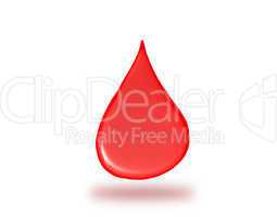 red drop falling down, symbol of healthcare
