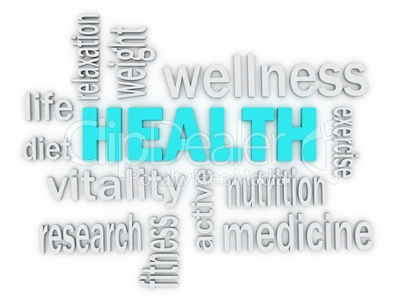 3d the word health of words related to healthcare