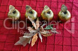 golden apples and flower christmas decoration