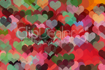 colorful hearts abstract illustration