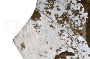 dusty broken glass fragment