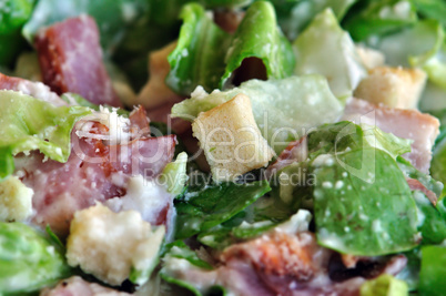 caesar salad lettuce and bacon