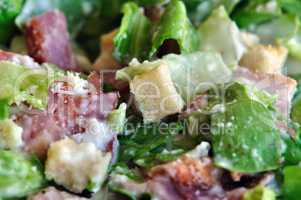 caesar salad lettuce and bacon