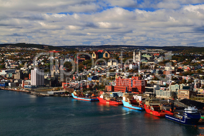 st. john's newfoundland harbour and town.