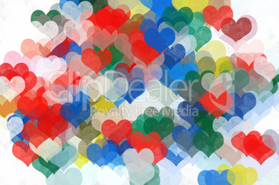 painted hearts abstract illustration