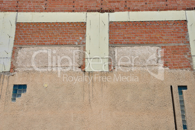 brick wall and insulation material