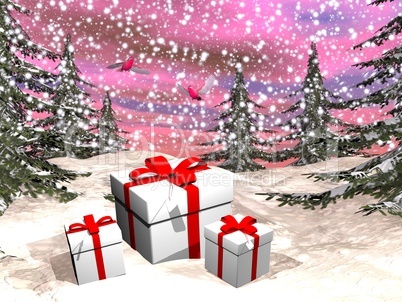 christmas gifts - 3d render