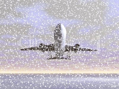 aircraft in winter - 3d render