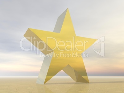 golden star - 3d render