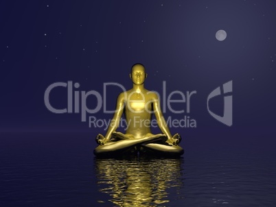 golden meditation- 3d render