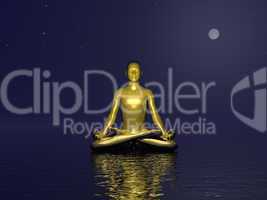 golden meditation- 3d render