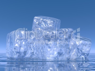 ice cubes - 3d render