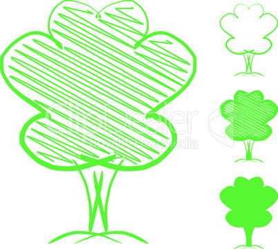 Tree. Hand drawn sketch illustration isolated on white background